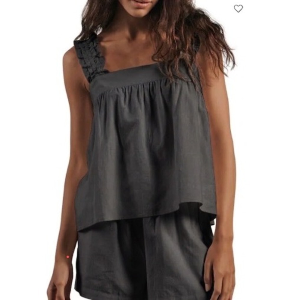 BARE BY CHARLIE HOLIDAY the baby doll top Hemp Cotton Womens M Boho Cottagecore